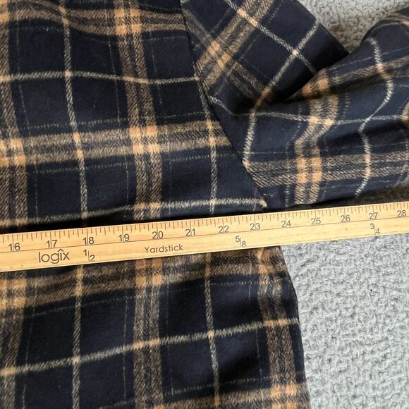 Carbon2Cobalt Jacket Mens XL Blue Tan Plaid Sherpa Lined Snap Shirt Shacket - Picture 9 of 9